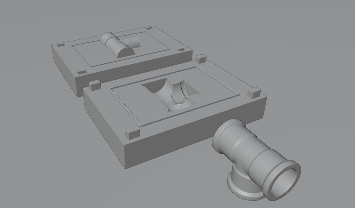 Mold for Pipe T - Form - Molde Forma Cano 3D print model_14