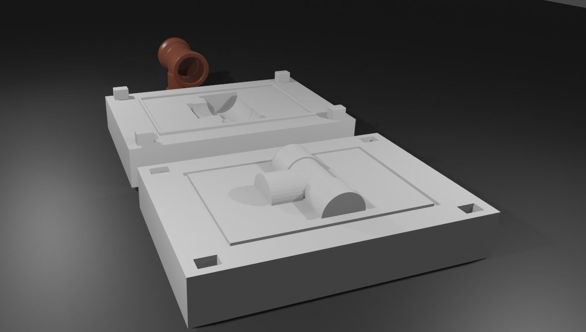 Mold for Pipe T - Form - Molde Forma Cano 3D print model_7