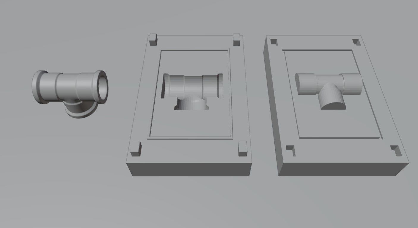 Mold for Pipe T - Form - Molde Forma Cano 3D print model_11