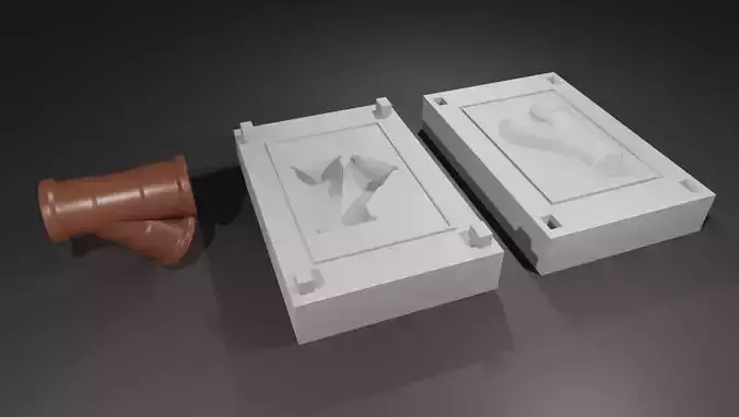 Mold for Pipe Y - Form - Molde Forma Cano 3D print model