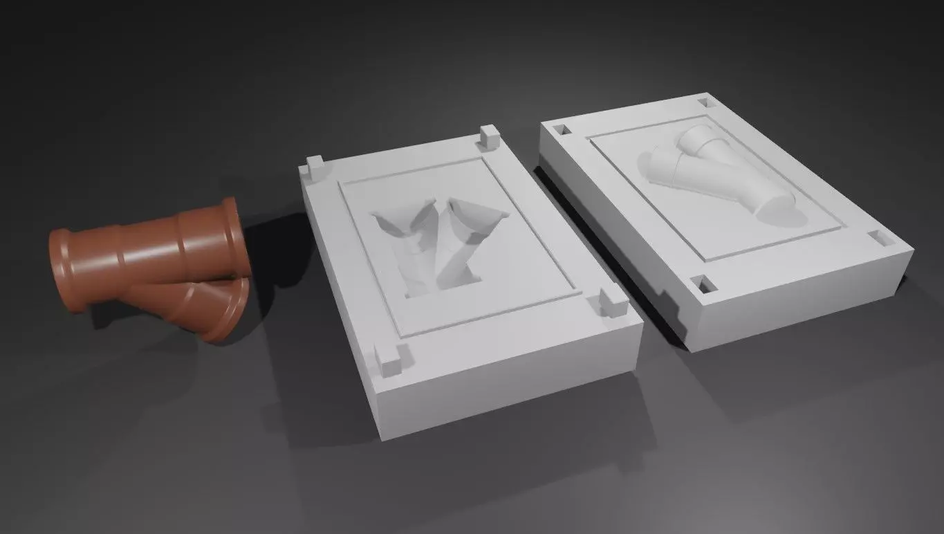 Mold for Pipe Y - Form - Molde Forma Cano 3D print model_0