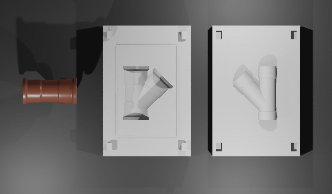 Mold for Pipe Y - Form - Molde Forma Cano 3D print model_2