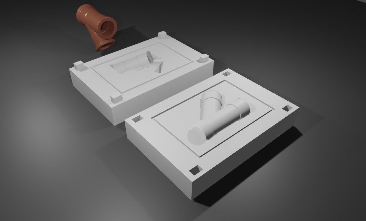 Mold for Pipe Y - Form - Molde Forma Cano 3D print model_3