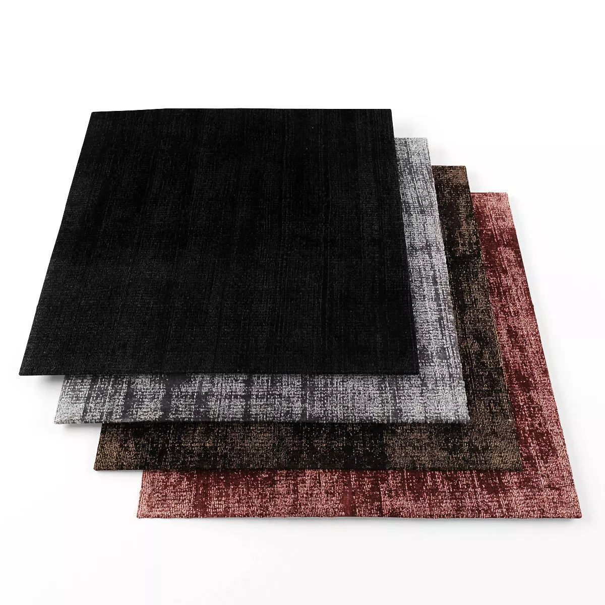 Rugs-1178 four square rugs Low-poly 3D model_0