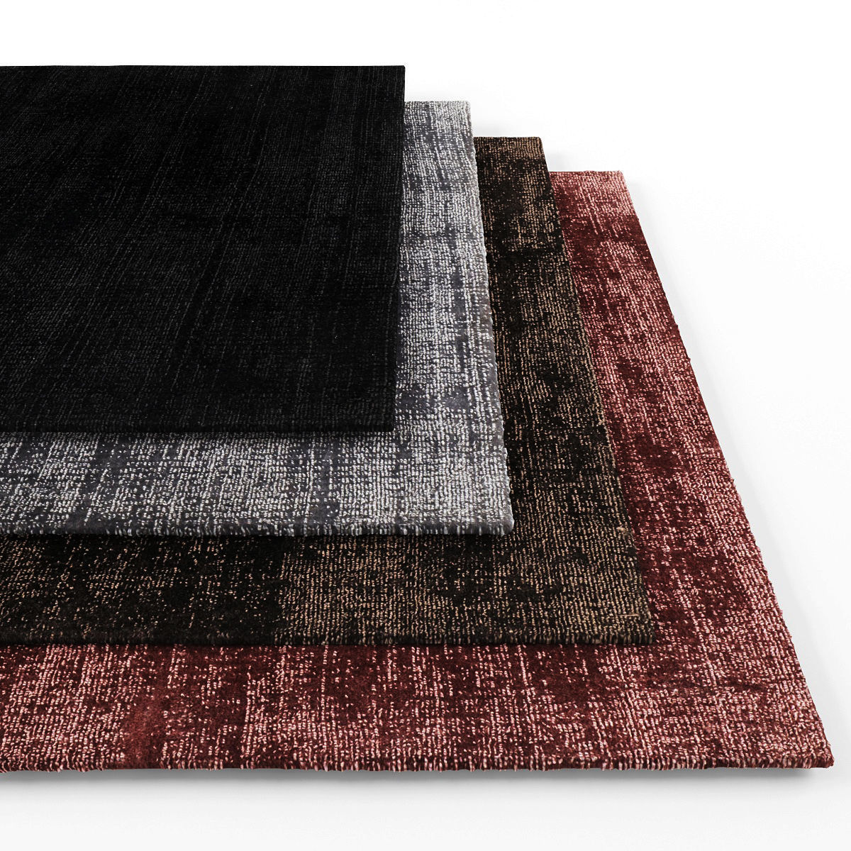 Rugs-1178 four square rugs Low-poly 3D model_1