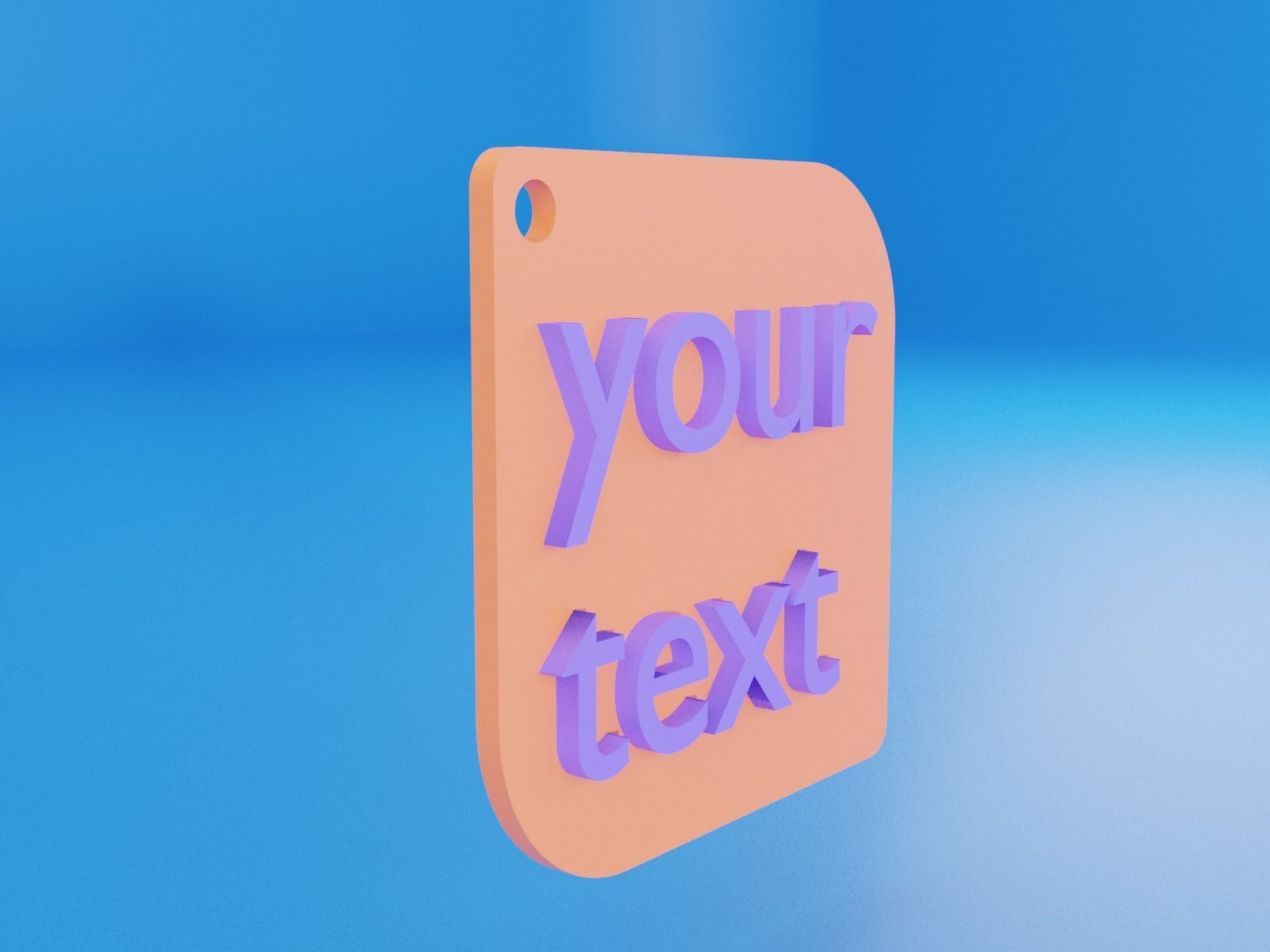 Custom keychain 3D print model_8