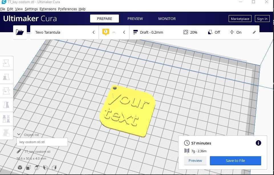 Custom keychain 3D print model_16
