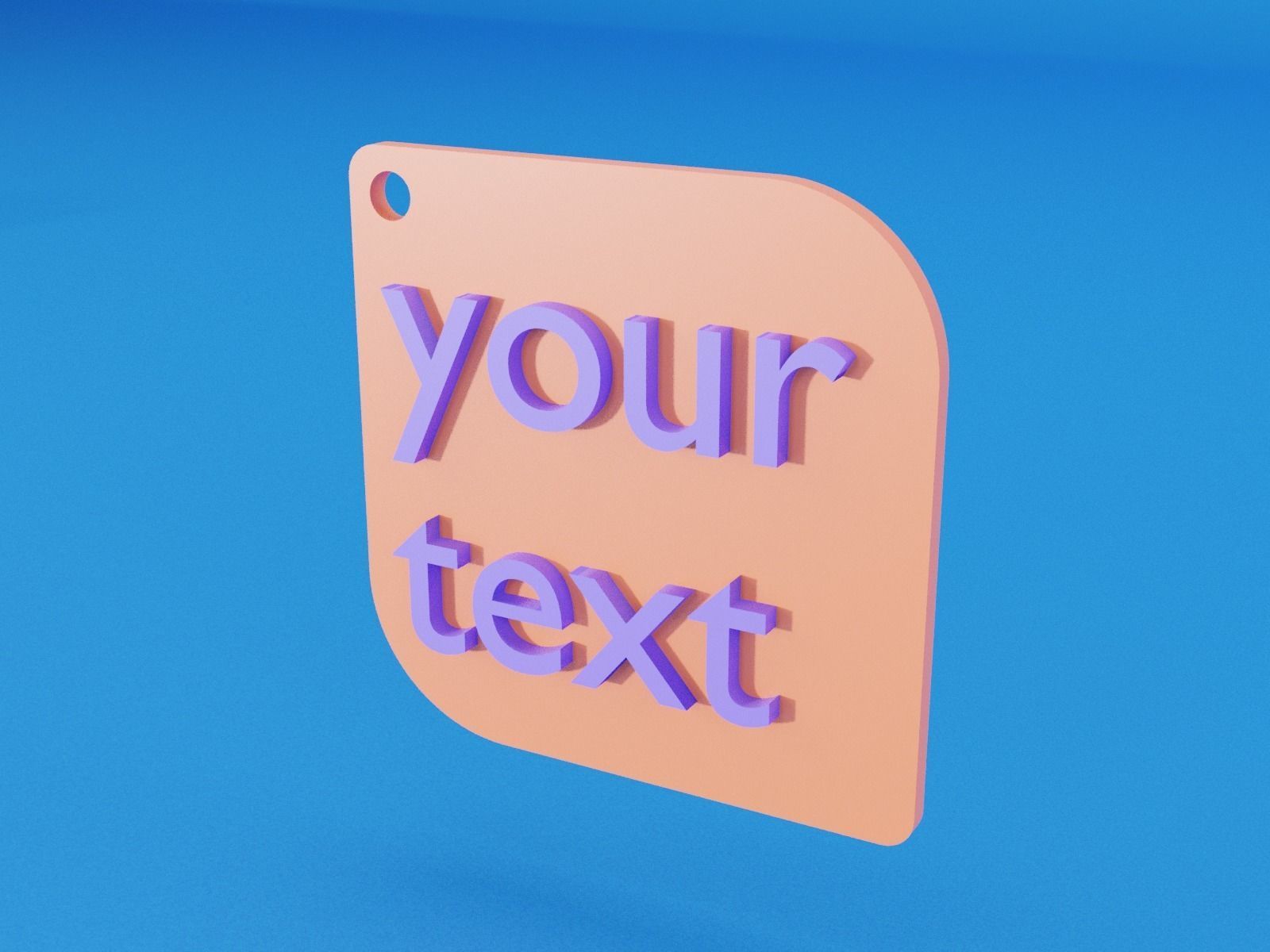 Custom keychain 3D print model_6