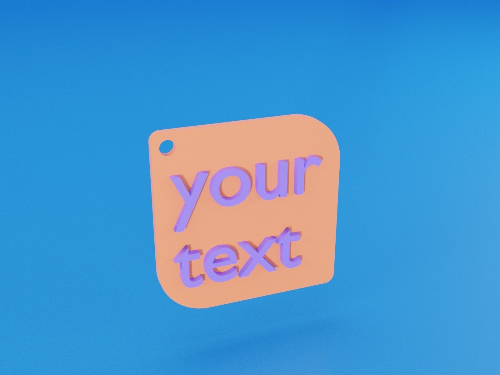 Custom keychain 3D print model_3