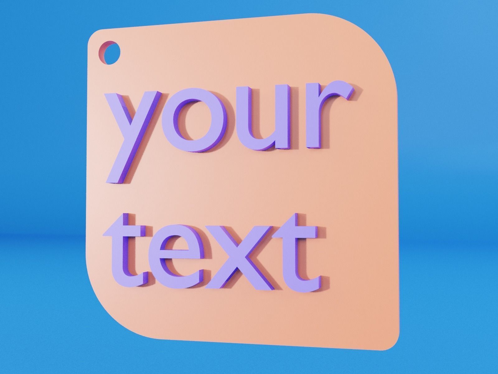 Custom keychain 3D print model_7