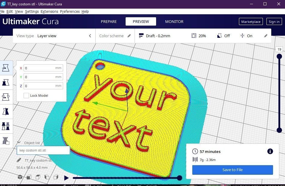 Custom keychain 3D print model_17