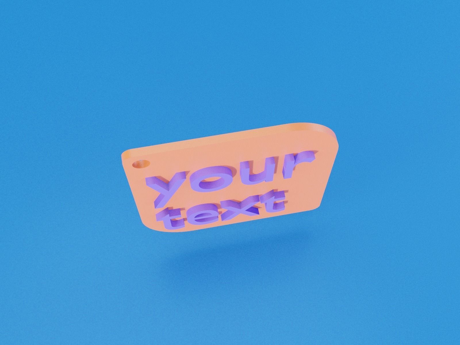 Custom keychain 3D print model_5