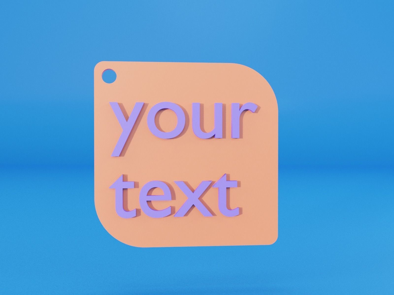 Custom keychain 3D print model_4