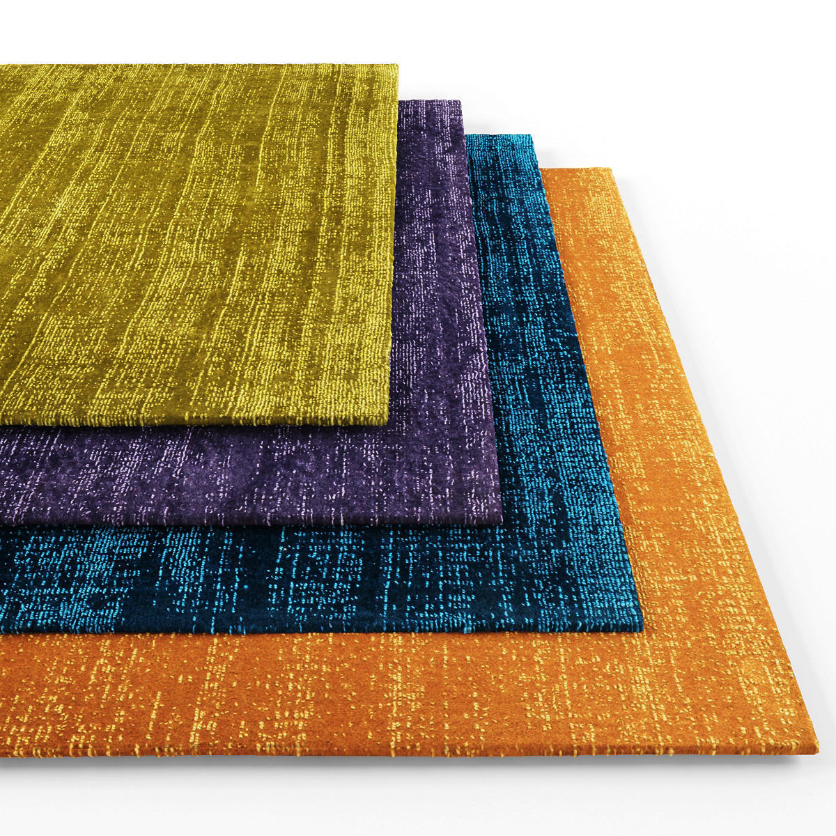 Rugs-1179 four different colored carpets Low-poly 3D model_1