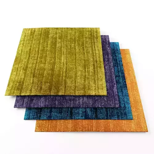 Rugs-1179 four different colored carpets Low-poly 3D model