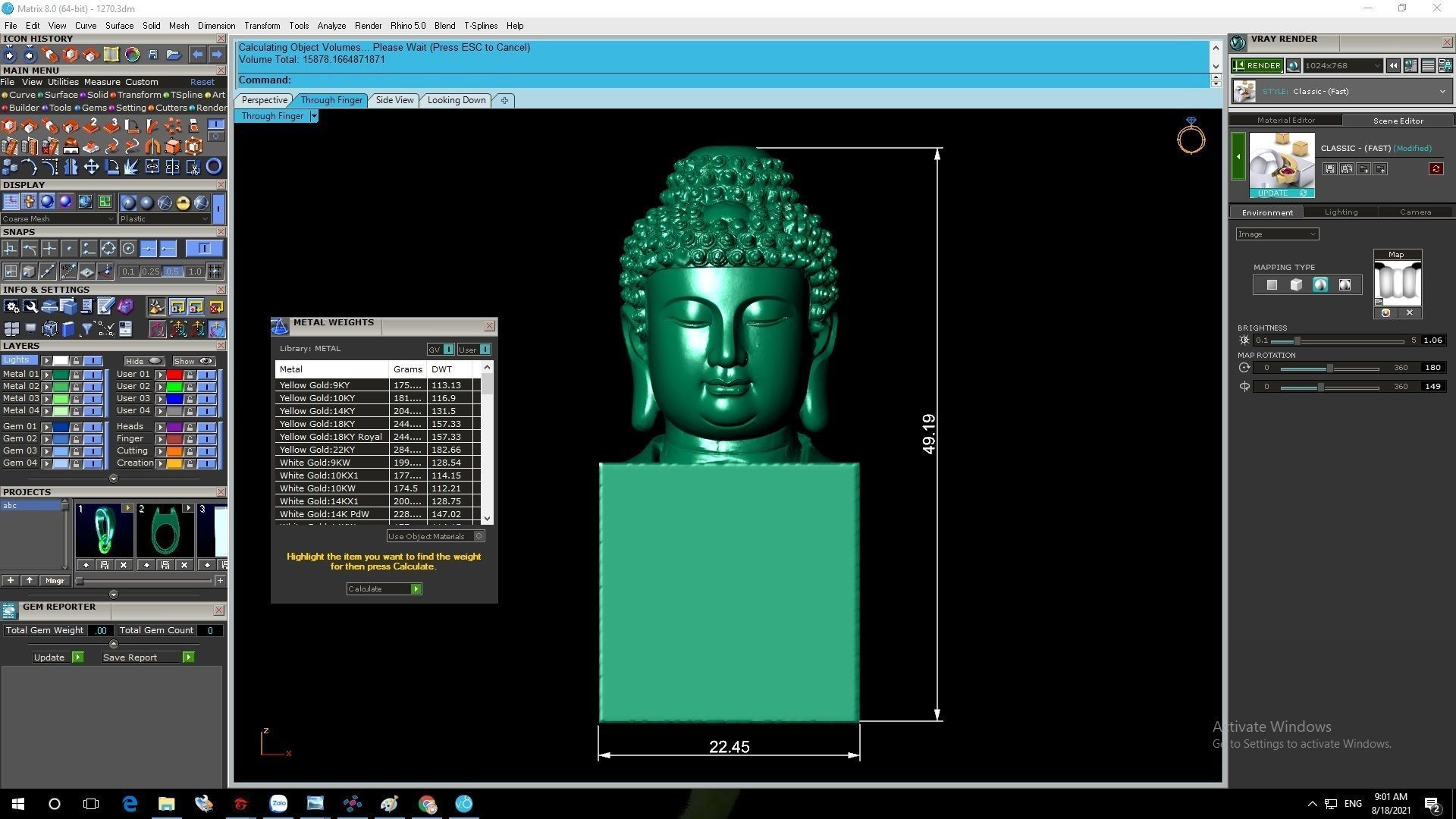 Buddha Head 3D Model for Jewelry and Decoration 1270 3D print model_6