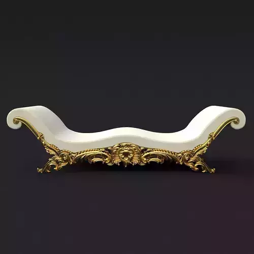 sofa STL gold chaise longue