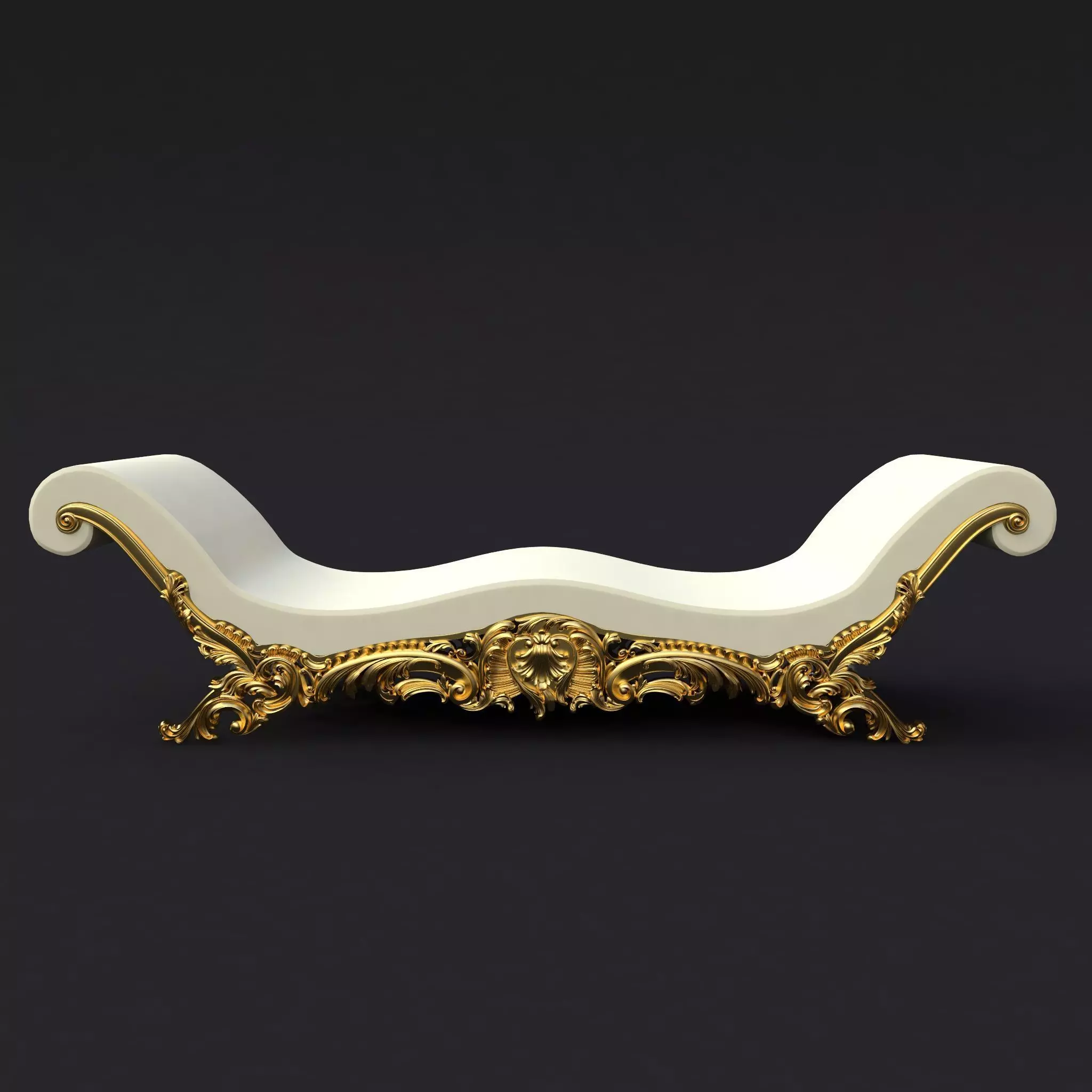 sofa STL gold chaise longue 3D model_0