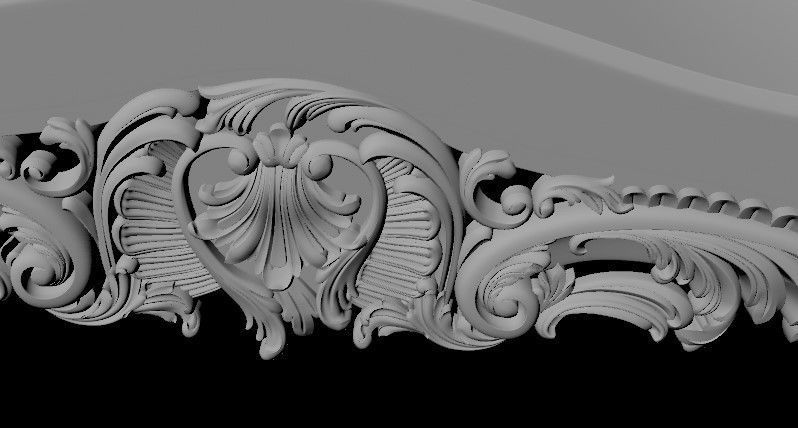 sofa STL gold chaise longue 3D model_2