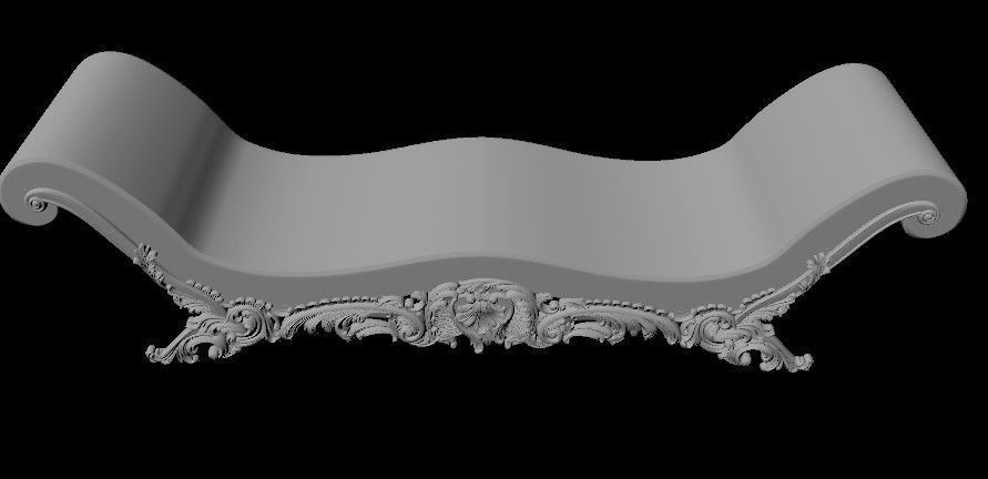 sofa STL gold chaise longue 3D model_3