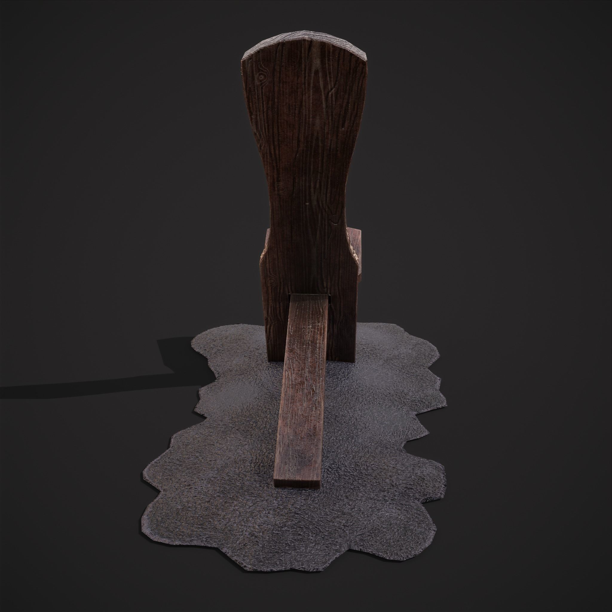 Viking Chair on Fur Low-poly 3D model_5