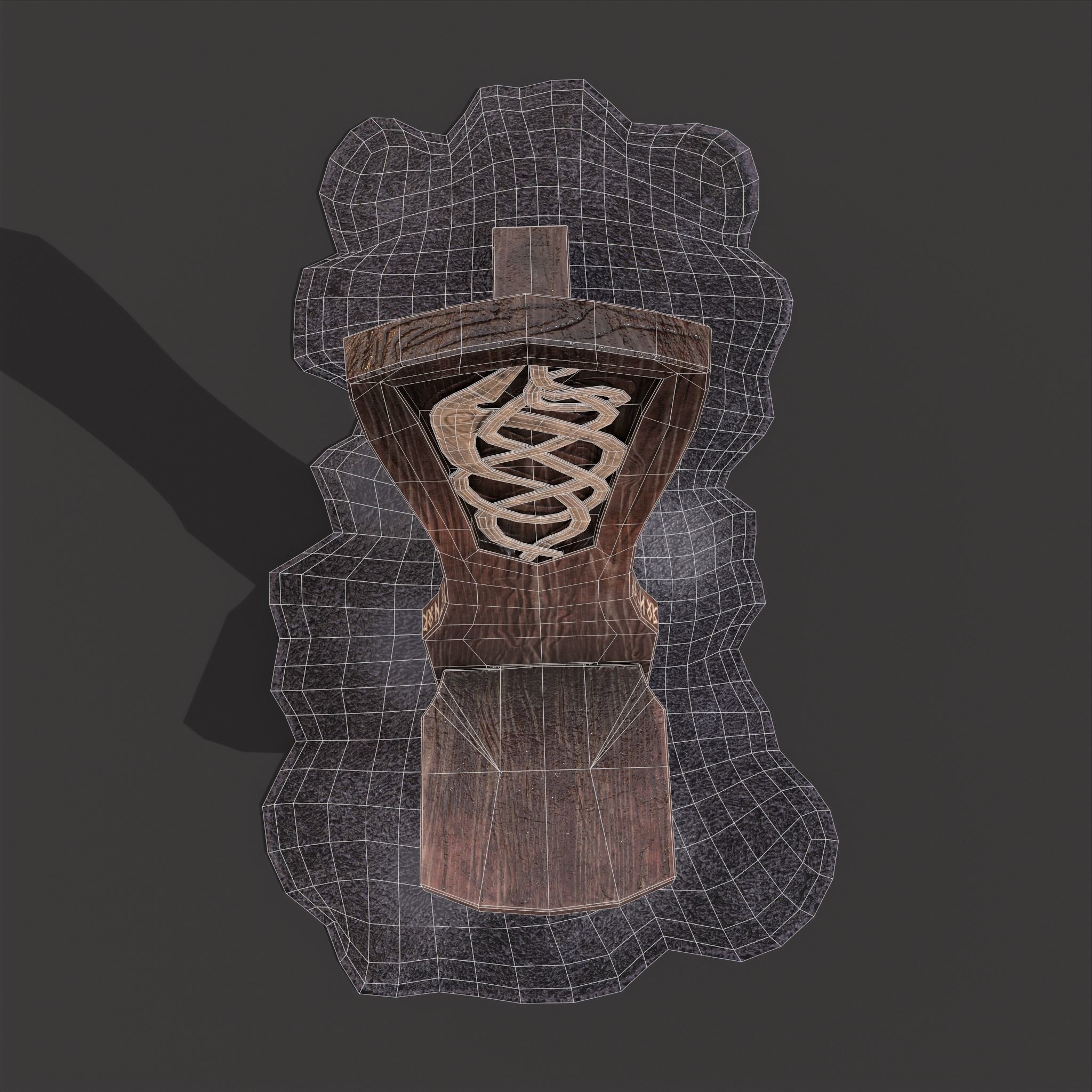 Viking Chair on Fur Low-poly 3D model_28