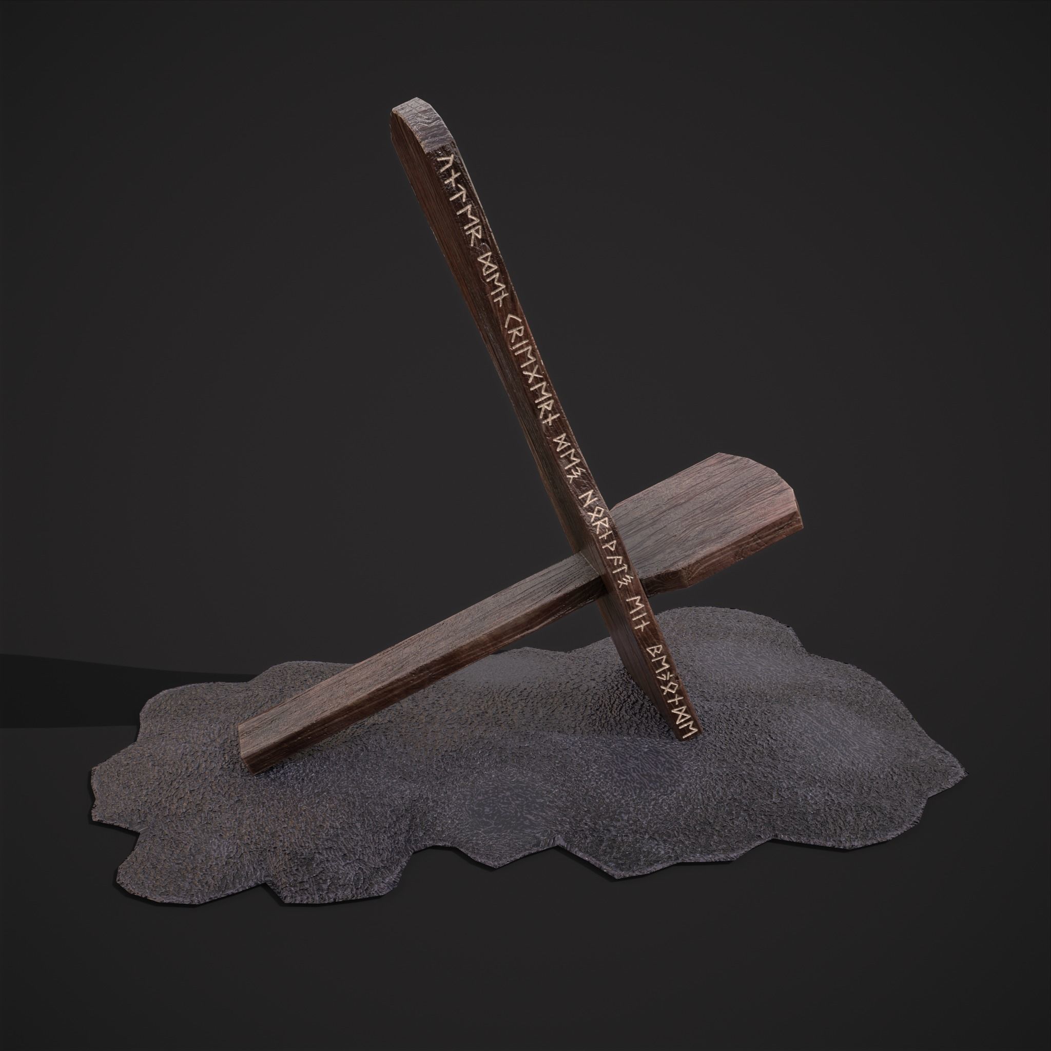 Viking Chair on Fur Low-poly 3D model_3