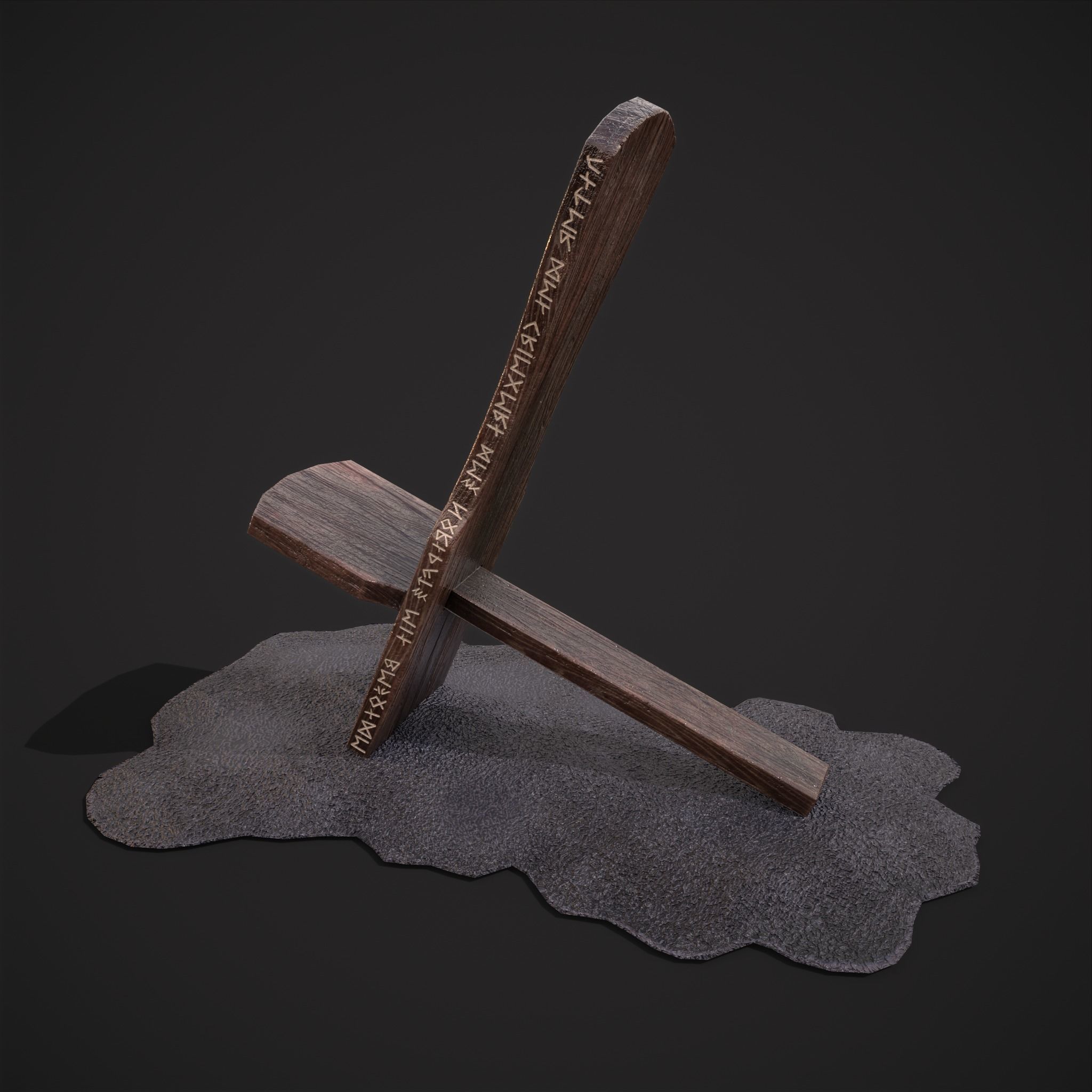 Viking Chair on Fur Low-poly 3D model_7