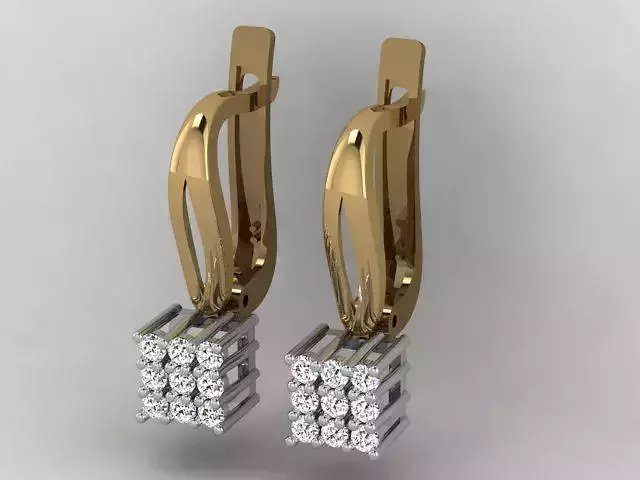 Woman Solitaire Earring Two Colours 3D Print Model