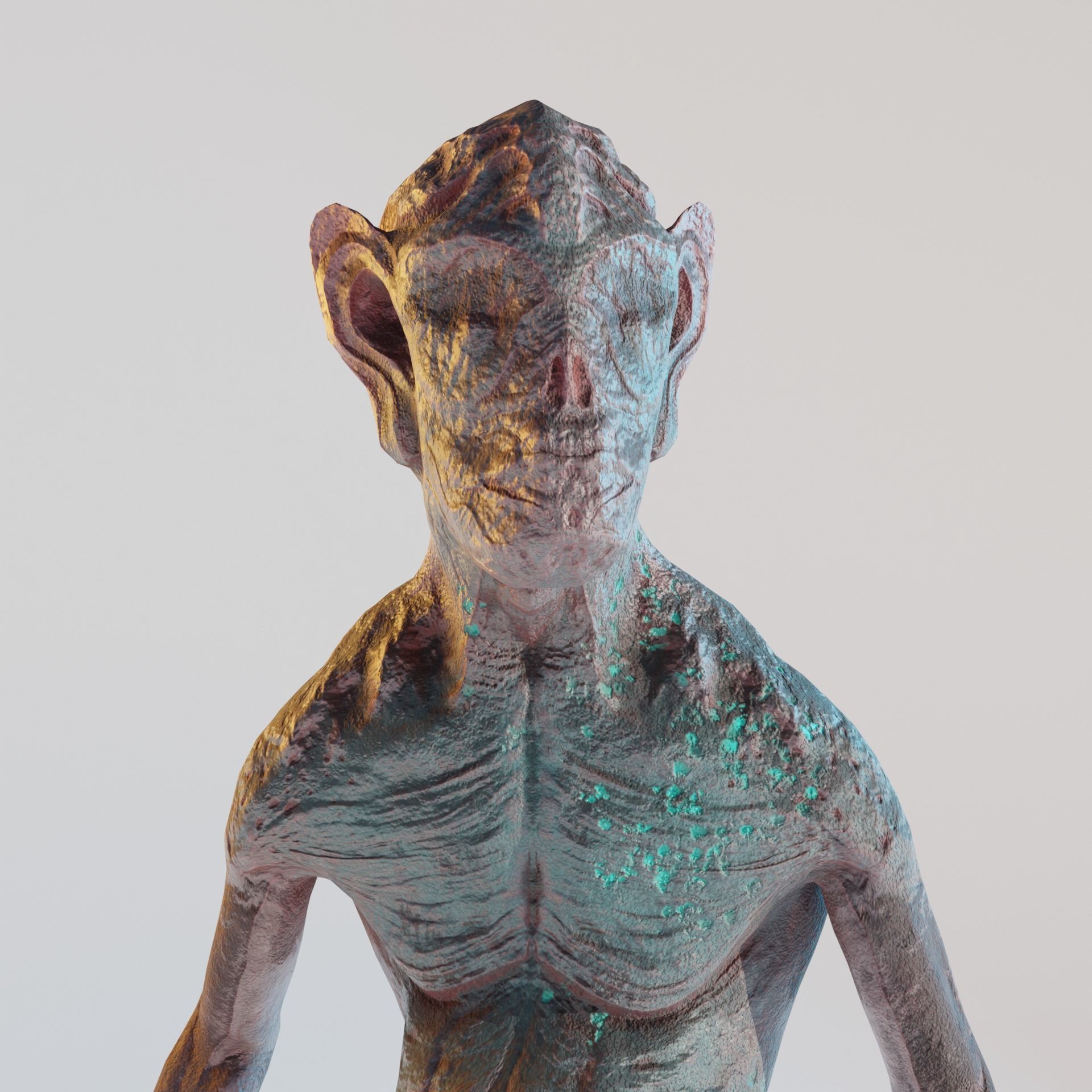 LowPoly Zombie Alien  Low-poly 3D model_2