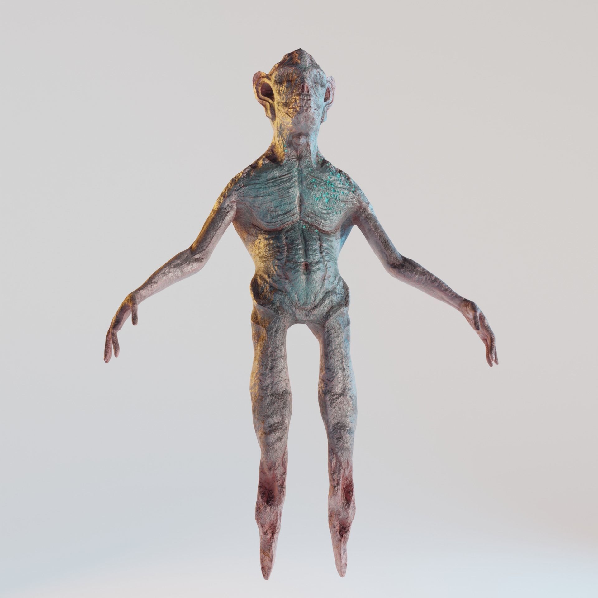 LowPoly Zombie Alien  Low-poly 3D model_4