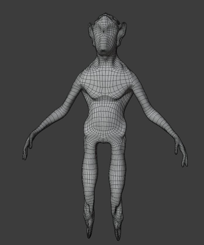 LowPoly Zombie Alien  Low-poly 3D model_6