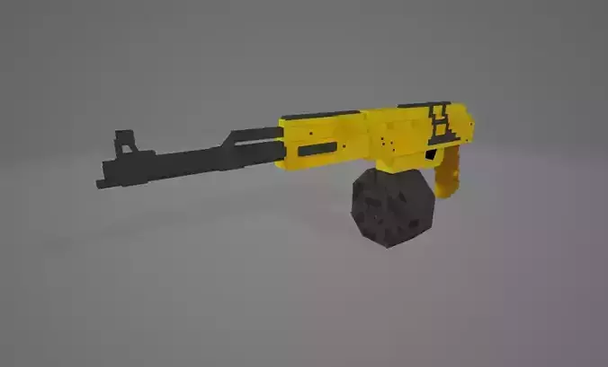 Golden AK Low-poly 3D model