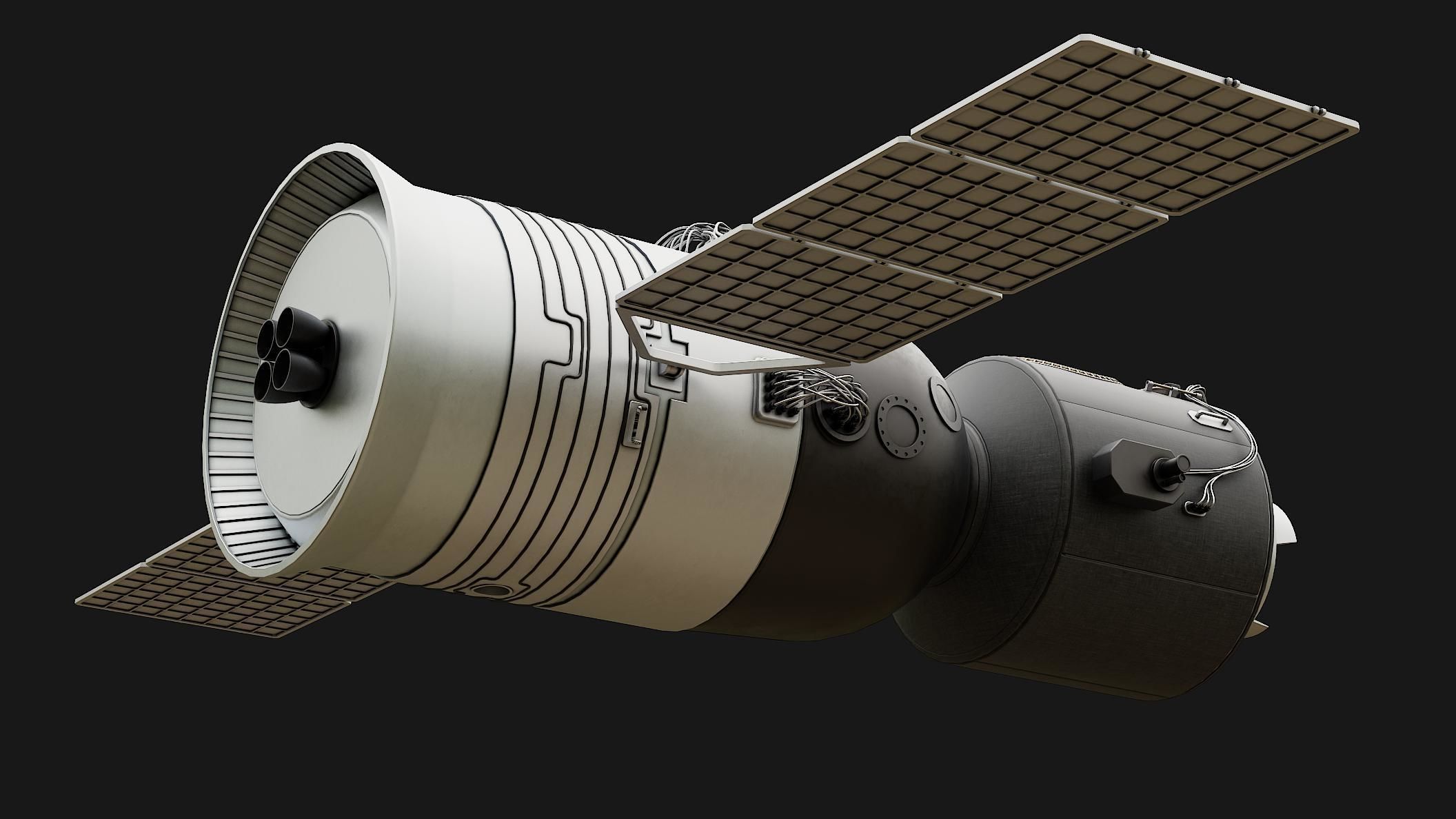 Tiangong Space Station 3D model CGTrader