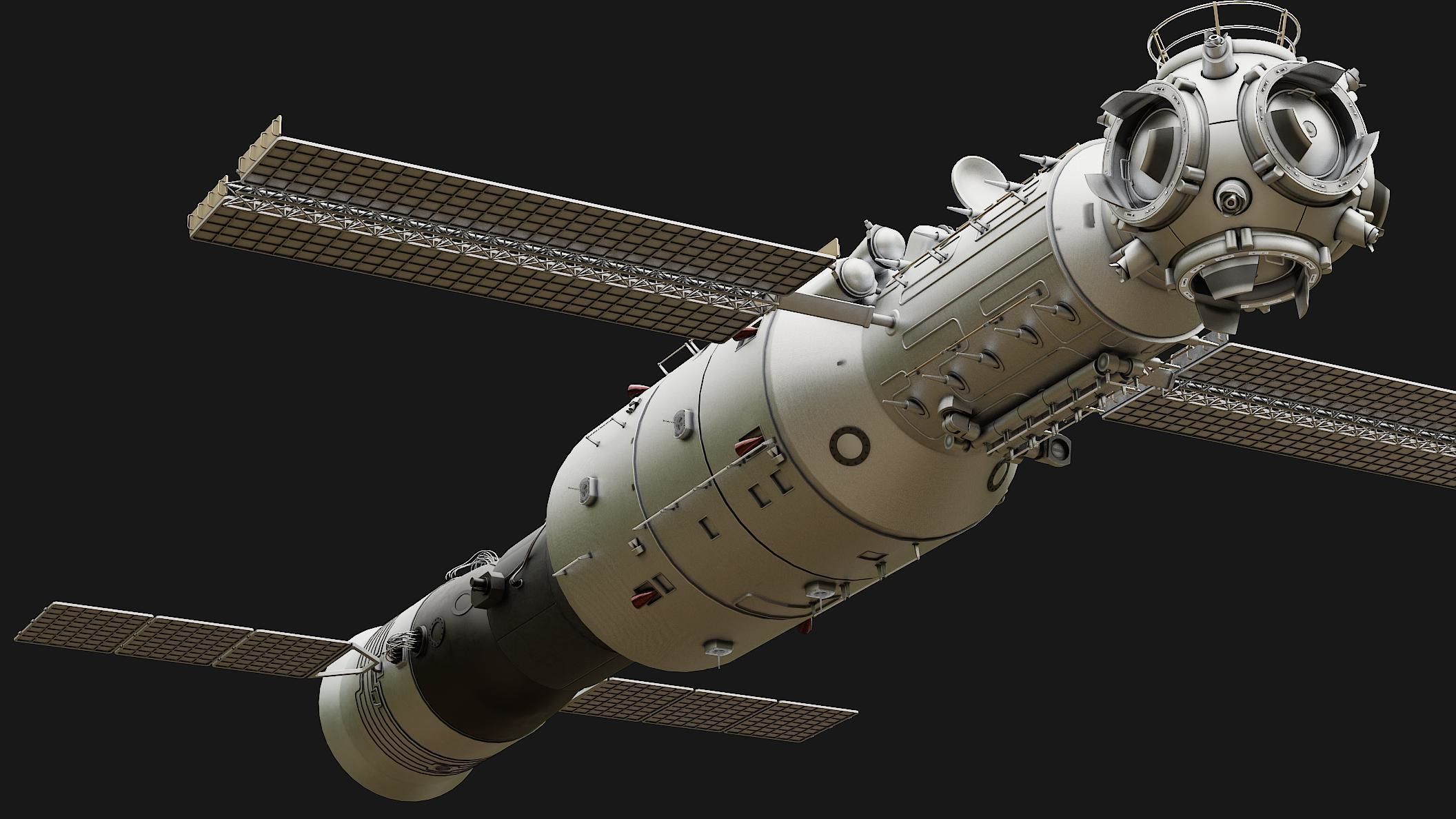 Tiangong Space Station 3D model CGTrader
