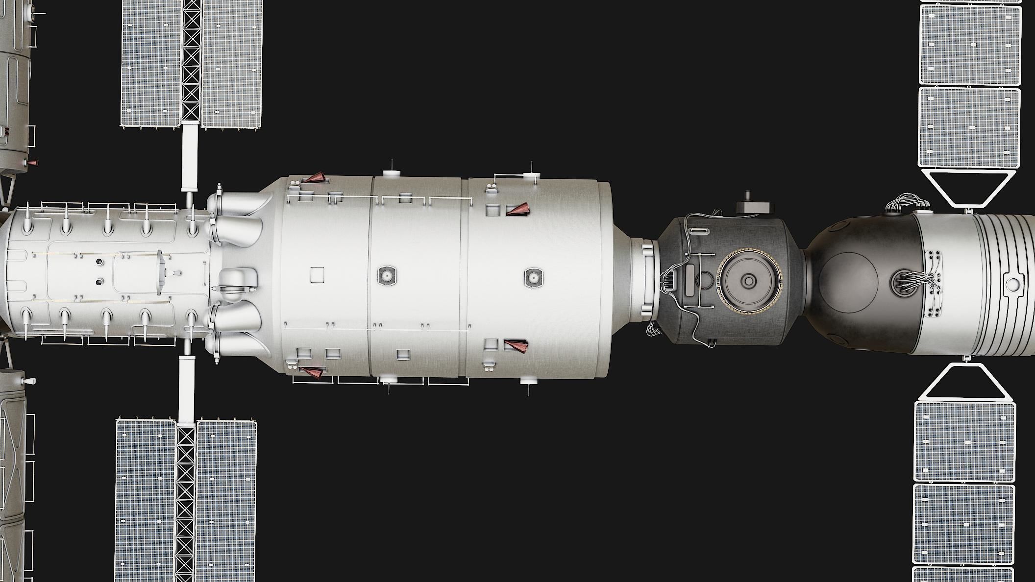 Tiangong Space Station 3D model CGTrader
