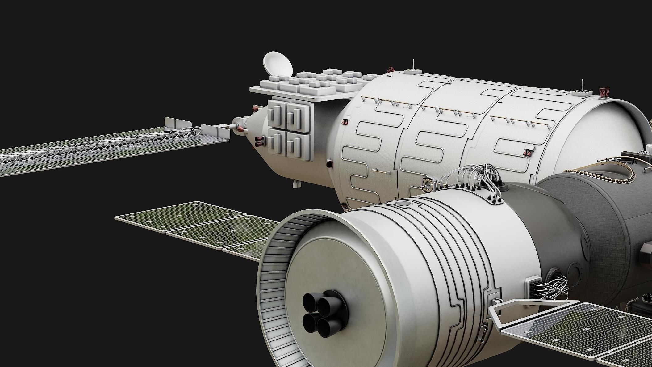 Tiangong Space Station 3D model CGTrader