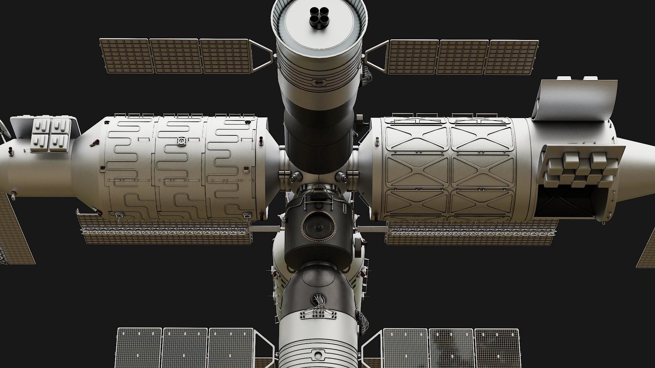 Tiangong Space Station 3D model CGTrader
