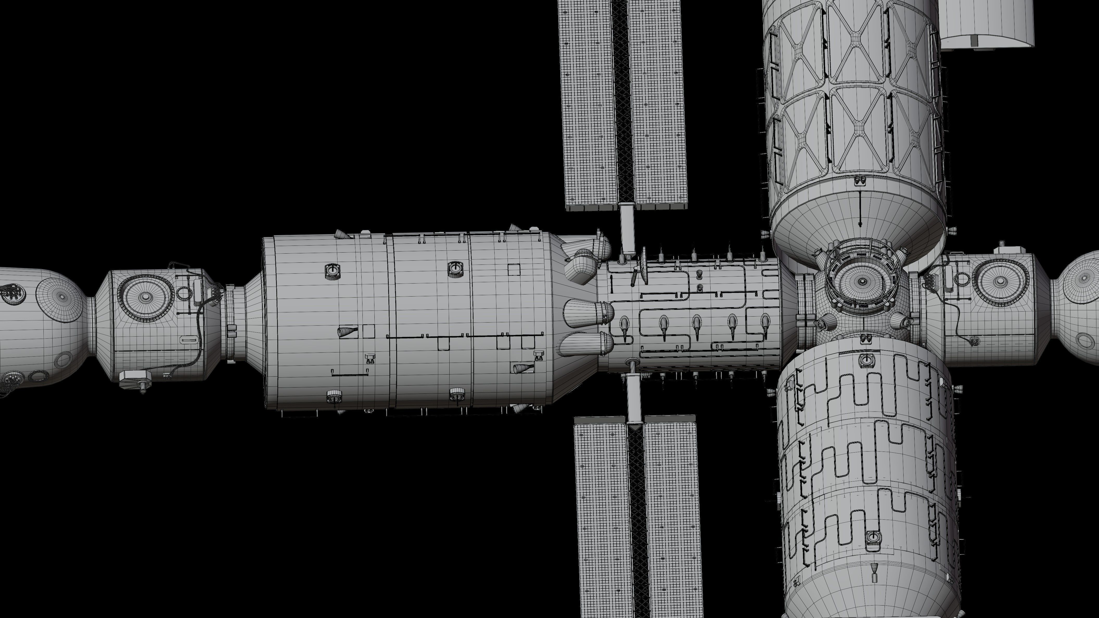Tiangong Space Station 3D model CGTrader