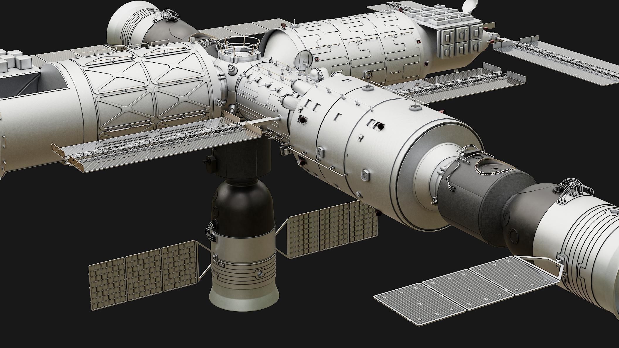 Tiangong Space Station 3D model CGTrader