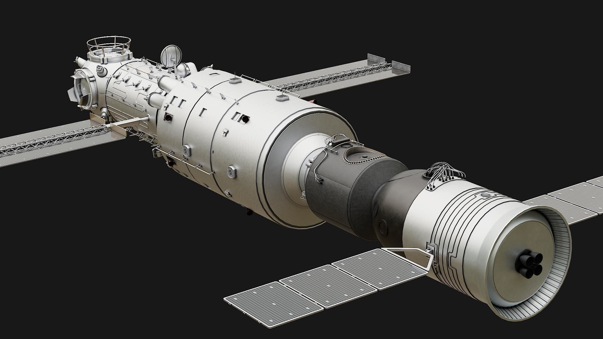 Tiangong Space Station 3D model CGTrader