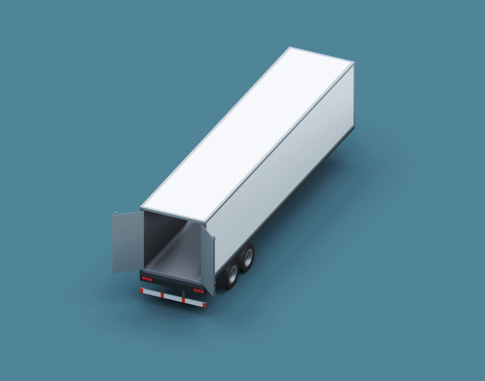 Cartoon Stylized  Refrigerated Semi Trailer Low-poly 3D model_5