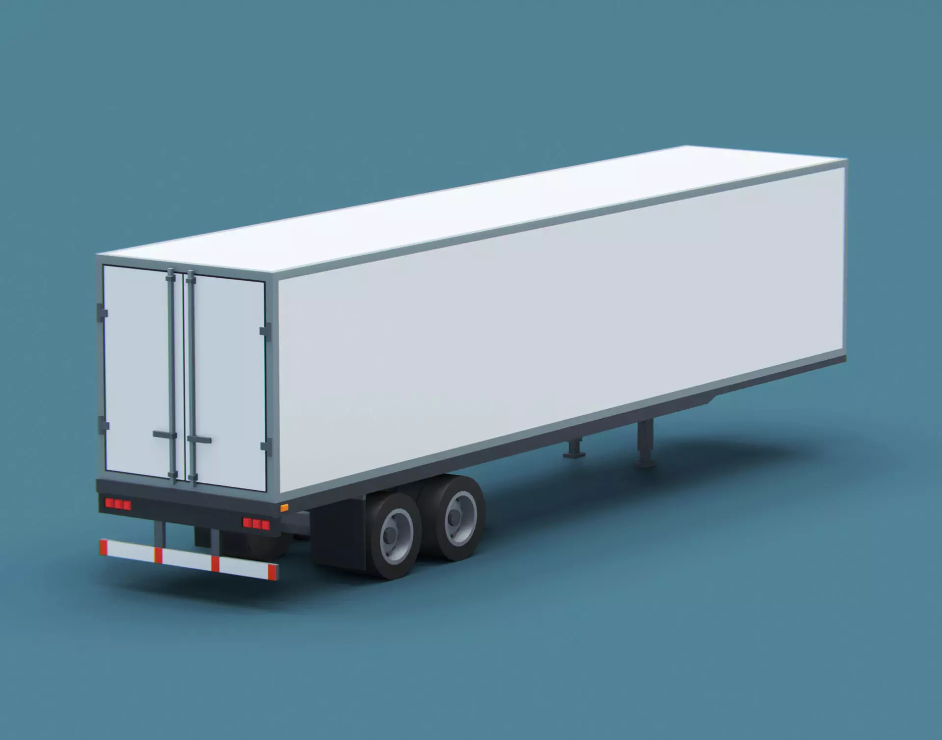 Cartoon Stylized  Refrigerated Semi Trailer Low-poly 3D model_0