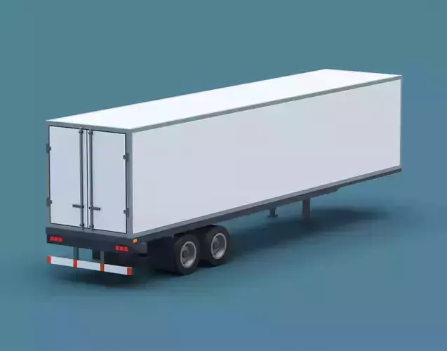 Cartoon Stylized  Refrigerated Semi Trailer Low-poly 3D model
