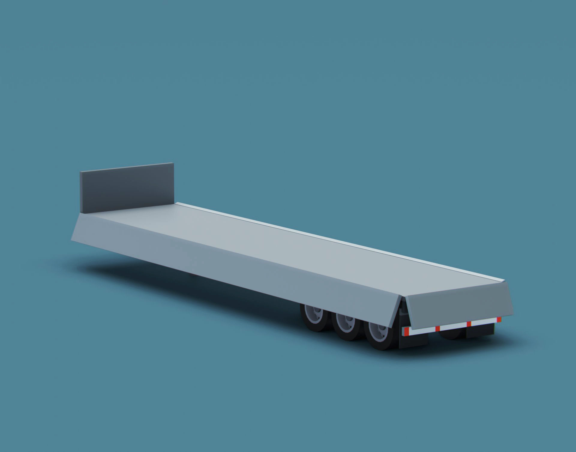 Cartoon Stylized  Semi Trailer Low-poly 3D model_7