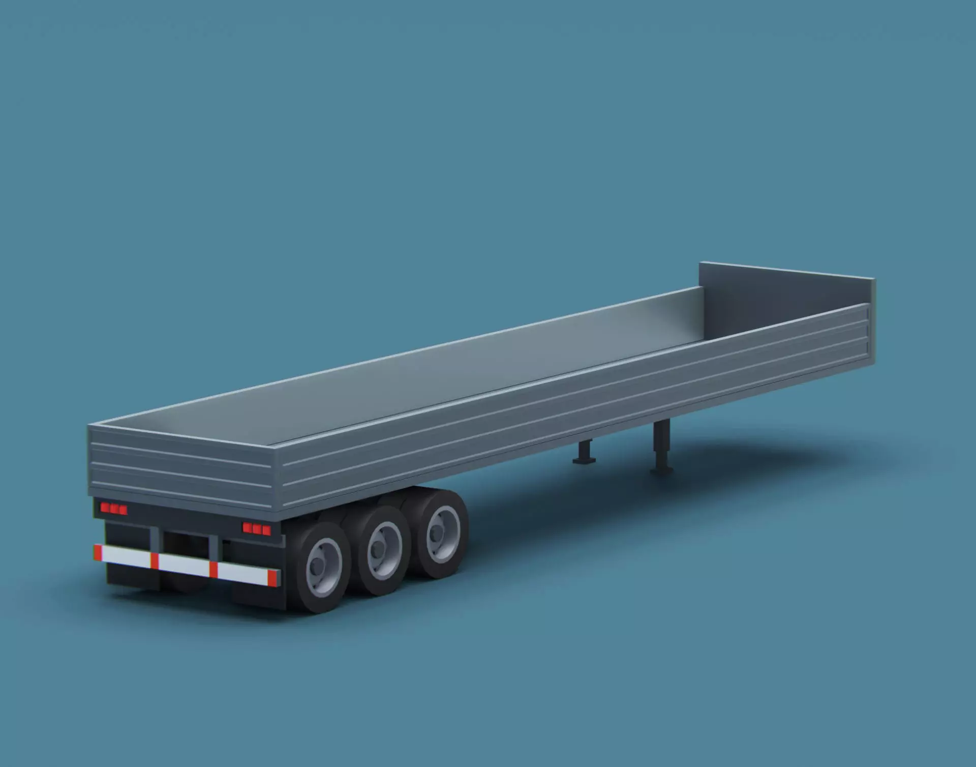 Cartoon Stylized  Semi Trailer Low-poly 3D model_0