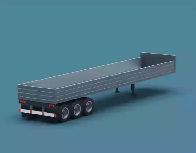 Cartoon Stylized  Semi Trailer Low-poly 3D model