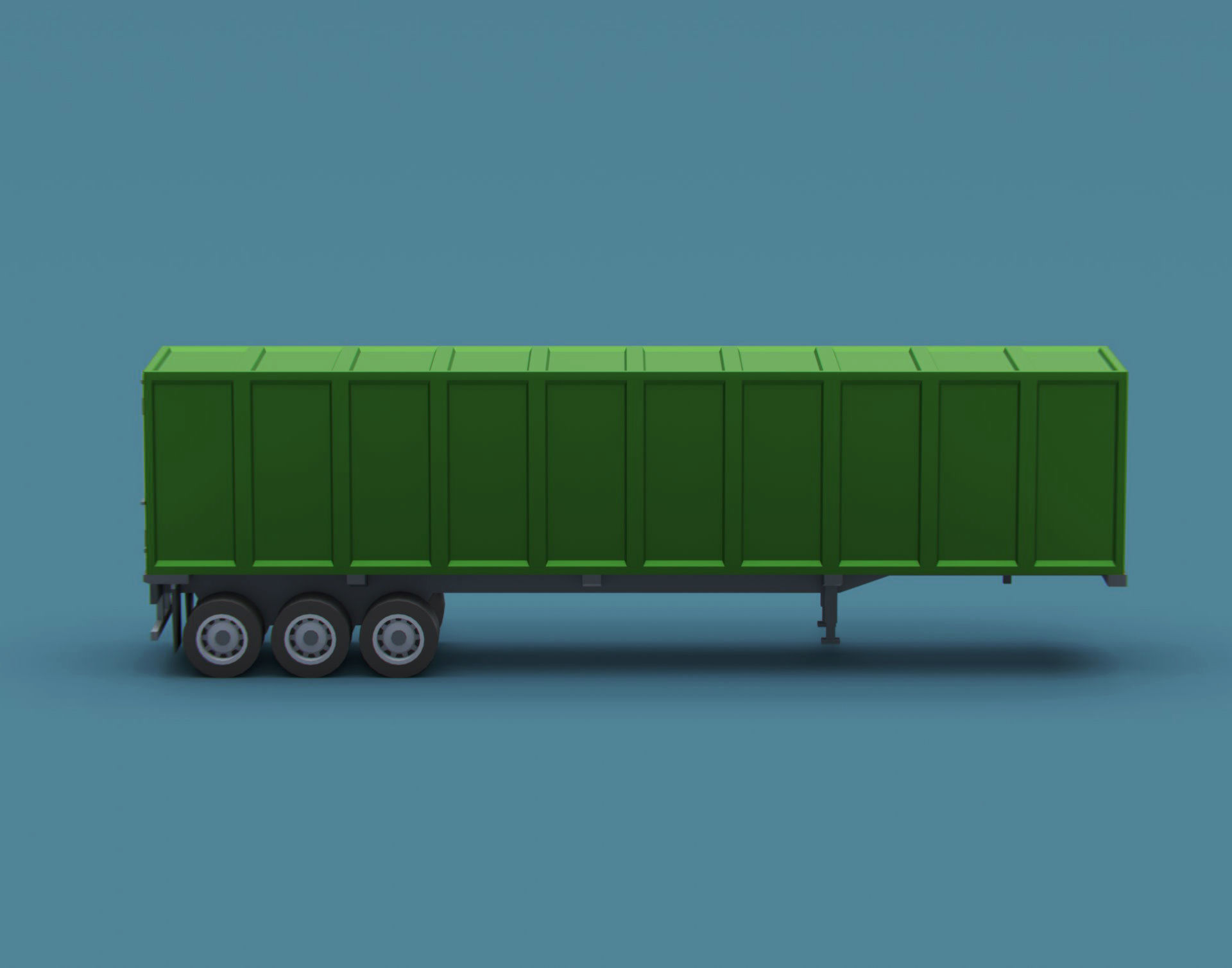Cartoon Stylized  Container Semi Trailer Low-poly 3D model_5