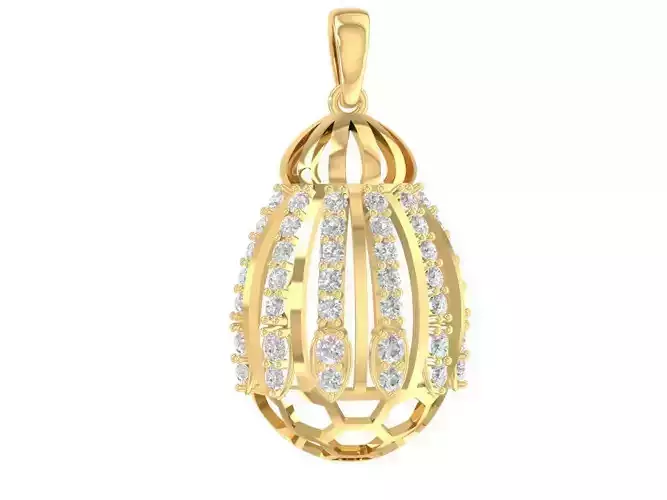 Elegant Cage Style Diamond Pendant for Women 1284 3D print model