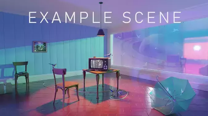 Antique table and chair  Low-poly 3D model